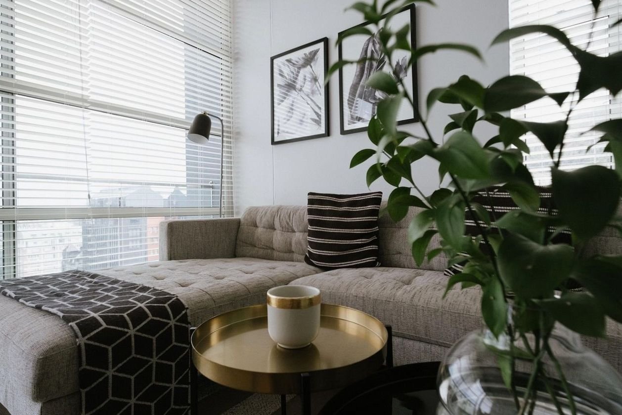 Luxury hotel room with refined decor